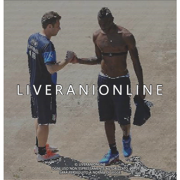 Raduno Nazionale Italiana in vista dei Mondiali di Calcio FIFA 2014 in Brasile Firenze - 20.05.2014 Allenamento Nella Foto:cassano balotelli /Ph.Vitez-Ag. Aldo Liverani