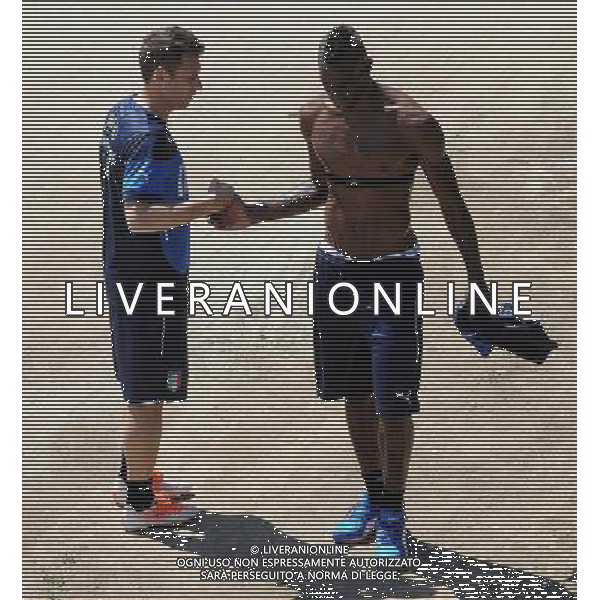 Raduno Nazionale Italiana in vista dei Mondiali di Calcio FIFA 2014 in Brasile Firenze - 20.05.2014 Allenamento Nella Foto:cassano balotelli /Ph.Vitez-Ag. Aldo Liverani