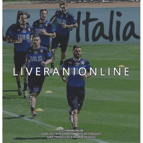 Raduno Nazionale Italiana in vista dei Mondiali di Calcio FIFA 2014 in Brasile Firenze - 20.05.2014 Allenamento Nella Foto:candreva-verratti-parolo-destro-immobile /Ph.Vitez-Ag. Aldo Liverani