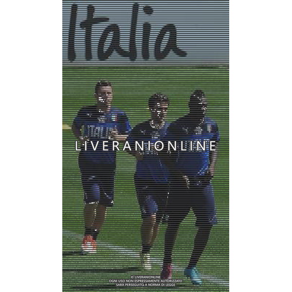 Raduno Nazionale Italiana in vista dei Mondiali di Calcio FIFA 2014 in Brasile Firenze - 20.05.2014 Allenamento Nella Foto:balotelli mario e giuseppe rossi e antonio cassano /Ph.Vitez-Ag. Aldo Liverani