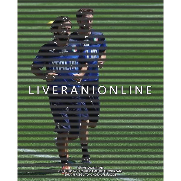 Raduno Nazionale Italiana in vista dei Mondiali di Calcio FIFA 2014 in Brasile Firenze - 20.05.2014 Allenamento Nella Foto:pirlo marchisio /Ph.Vitez-Ag. Aldo Liverani