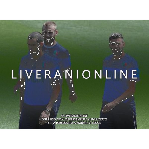Raduno Nazionale Italiana in vista dei Mondiali di Calcio FIFA 2014 in Brasile Firenze - 20.05.2014 Allenamento Nella Foto: bonucci, daniele de rossi e andrea barzagli /Ph.Vitez-Ag. Aldo Liverani