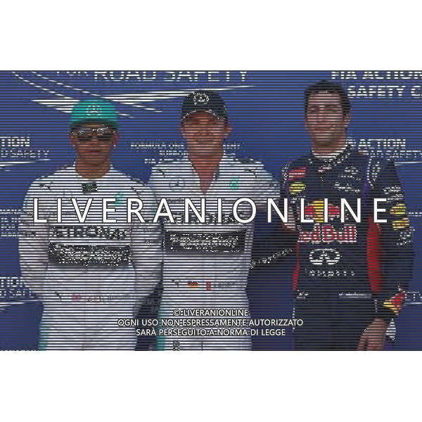 pole position for Nico Rosberg (GER) Mercedes AMG F1 2nd for Lewis Hamilton (GBR) Mercedes AMG F1 and 3rd for Daniel Ricciardo (AUS) Red Bull Racing RB10. 24.05.2014. Formula 1 World Championship, Rd 6, Monaco Grand Prix, Monte Carlo, Monaco, Qualifying Day - www.xpbimages.com, EMail: requests@xpbimages.com - copy of publication required for printed pictures. Every used picture is fee-liable. © Copyright: Batchelor / XPB Images AG ALDO LIVERANI SAS ONLY ITALY