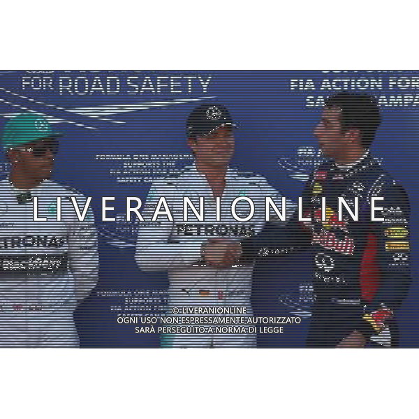 pole position for Nico Rosberg (GER) Mercedes AMG F1 2nd for Lewis Hamilton (GBR) Mercedes AMG F1 and 3rd for Daniel Ricciardo (AUS) Red Bull Racing RB10. 24.05.2014. Formula 1 World Championship, Rd 6, Monaco Grand Prix, Monte Carlo, Monaco, Qualifying Day - www.xpbimages.com, EMail: requests@xpbimages.com - copy of publication required for printed pictures. Every used picture is fee-liable. © Copyright: Batchelor / XPB Images AG ALDO LIVERANI SAS ONLY ITALY
