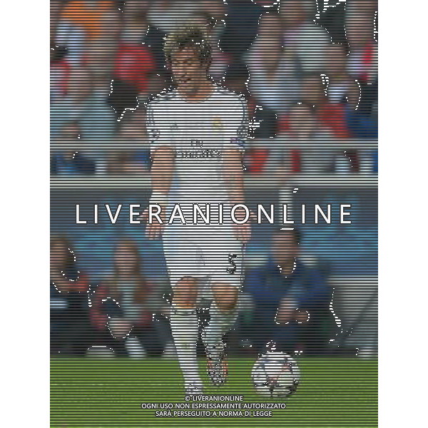 Real Madrid\'s Fabio Coentrao complains that advantaged wasn\'t given Photographer Ian Cook/CameraSport Football - UEFA Champions League Final 2014 - Real Madrid v Atletico Madrid - Saturday 24th May 2014 - Stadium of Light - Lisbon - Portugal © CameraSport - 43 Linden Ave. Countesthorpe. Leicester. England. LE8 5PG - Tel: +44 (0) 116 277 4147 - admin@camerasport.com - www.camerasport.com /AGENZIA ALDO LIVERANI SAS - ITALY ONLY - Real Madrid - Atletico Madrid UEFA Champions League 2013/2014 Finale Lisbona (Portogallo) - 24.05.2014