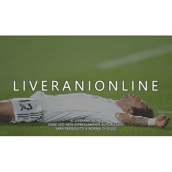 Real Madrid\'s Marcelo collapses at the end of the 90 minutes Photographer Ian Cook/CameraSport Football - UEFA Champions League Final 2014 - Real Madrid v Atletico Madrid - Saturday 24th May 2014 - Stadium of Light - Lisbon - Portugal © CameraSport - 43 Linden Ave. Countesthorpe. Leicester. England. LE8 5PG - Tel: +44 (0) 116 277 4147 - admin@camerasport.com - www.camerasport.com /AGENZIA ALDO LIVERANI SAS - ITALY ONLY - Real Madrid - Atletico Madrid UEFA Champions League 2013/2014 Finale Lisbona (Portogallo) - 24.05.2014
