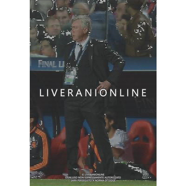 Real Madrid\'s Manager Carlo Ancelotti in action during todays match Photographer Ian Cook/CameraSport Football - UEFA Champions League Final 2014 - Real Madrid v Atletico Madrid - Saturday 24th May 2014 - Stadium of Light - Lisbon - Portugal © CameraSport - 43 Linden Ave. Countesthorpe. Leicester. England. LE8 5PG - Tel: +44 (0) 116 277 4147 - admin@camerasport.com - www.camerasport.com /AGENZIA ALDO LIVERANI SAS - ITALY ONLY - Real Madrid - Atletico Madrid UEFA Champions League 2013/2014 Finale Lisbona (Portogallo) - 24.05.2014