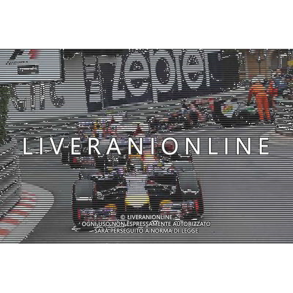 Sebastian Vettel (GER) Red Bull Racing RB10. 25.05.2014. Formula 1 World Championship, Rd 6, Monaco Grand Prix, Monte Carlo, Monaco, Race Day. - www.xpbimages.com, EMail: requests@xpbimages.com - copy of publication required for printed pictures. Every used picture is fee-liable. © Copyright: Price / XPB Images ITALY ONLY - GP MONACO F1 GARA /AGENZIA ALDO LIVERANI SAS - ITALY ONLY - EDITORIAL USE ONLY