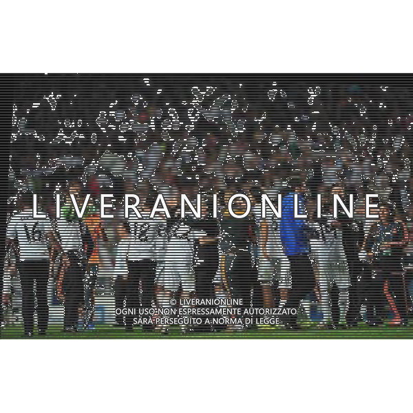 (140525) -- LISBON, May 25, 2014 () -- Real Madrid\'s players celebrate after defeating Atletico Madrid during the UEFA Champions League Final at Luz stadium in Lisbon, capital of Portugal, on May 24, 2014. Real Madrid won 4-1. (/Zhang Liyun) ©PHOTOSHOT/AGENZIA ALDO LIVERANI SAS - ITALY ONLY - EDITORIAL USE ONLY