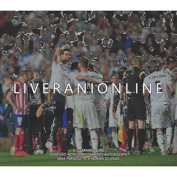(140525) -- LISBON, May 25, 2014 () -- Real Madrid\'s players celebrate after defeating Atletico Madrid during the UEFA Champions League Final at Luz stadium in Lisbon, capital of Portugal, on May 24, 2014. Real Madrid won 4-1. (/Zhang Liyun) ©PHOTOSHOT/AGENZIA ALDO LIVERANI SAS - ITALY ONLY - EDITORIAL USE ONLY