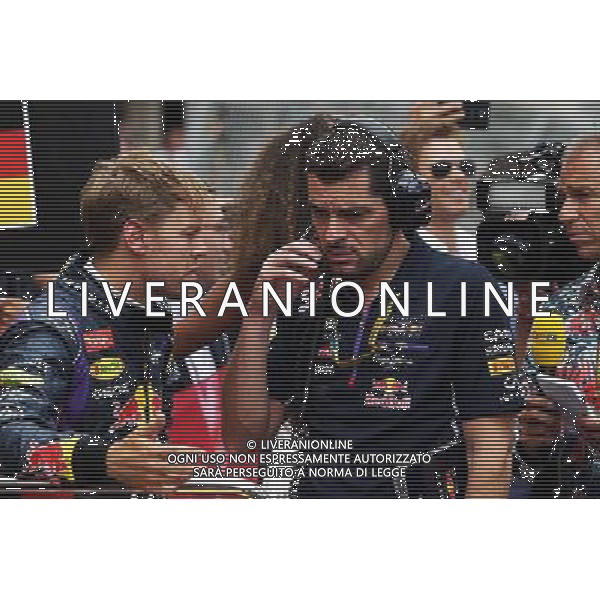 (L to R): Sebastian Vettel (GER) Red Bull Racing with Guillaume Rocquelin (ITA) Red Bull Racing Race Engineer on the grid. 25.05.2014. Formula 1 World Championship, Rd 6, Monaco Grand Prix, Monte Carlo, Monaco, Race Day. - www.xpbimages.com, EMail: requests@xpbimages.com - copy of publication required for printed pictures. Every used picture is fee-liable. © Copyright: Photo4 / XPB Images AG ALDO LIVERANI SAS ONLY ITALY
