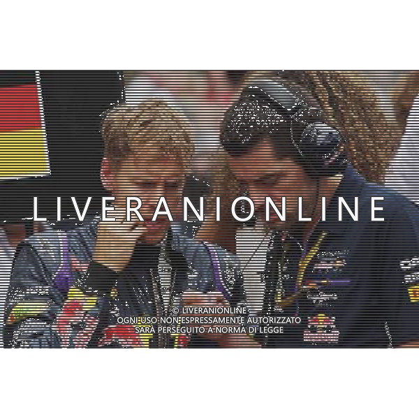 (L to R): Sebastian Vettel (GER) Red Bull Racing with Guillaume Rocquelin (ITA) Red Bull Racing Race Engineer on the grid. 25.05.2014. Formula 1 World Championship, Rd 6, Monaco Grand Prix, Monte Carlo, Monaco, Race Day. - www.xpbimages.com, EMail: requests@xpbimages.com - copy of publication required for printed pictures. Every used picture is fee-liable. © Copyright: Photo4 / XPB Images AG ALDO LIVERANI SAS ONLY ITALY