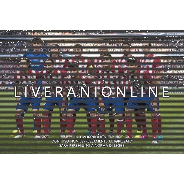 UEFA Champions League 2013/2014 Finale Lisbona (Portogallo) - 24.05.2014 Real Madrid-Atletico Madrid Nella Foto:Atletico Madrid Squadra Formazione Courtois,Godin,Luis,Tiago,Koke,Garcia,Villa,Gabi,Diego Costa,Juanfran,Miranda /Ph.Vitez-Ag. Aldo Liverani