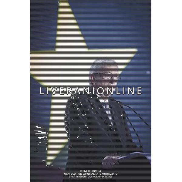 EPP group candidate designate vying for the presidency of the European Commission Jean-Claude Juncker during the election night at European Parliament headquarters in Brussels, Belgium on 25.05.2014 The European elections, which run from 22 to 25 May, will form a new European Parliament, whose 751 members will help set laws in the European Union for five years to come. About 400 million people in the 28-country bloc are eligible to vote. by Wiktor Dabkowski ©photoshot/AGENZIA ALDO LIVERANI SAS - ITALY ONLY - EDITORIAL USE ONLY - La notte elettorale 2014 - Le elezioni europee, dal 22 al 25 di maggio, formeranno il nuovo Parlamento europeo per i prossimi cinque anni presso la sede a Bruxelles, in Belgio