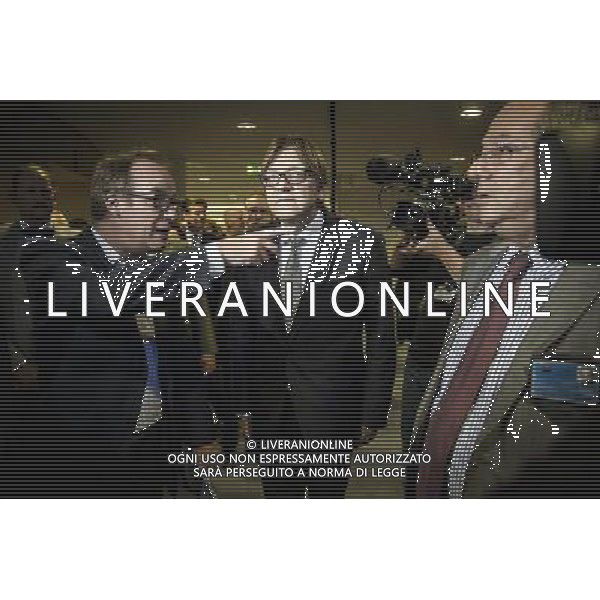 Candidate for the presidency of the European commission of the Alliance of Liberals and Democrats for Europe (ALDE) Party, Belgian, Guy Verhofstadt at EU parliament during the election night at European Parliament headquarters in Brussels, Belgium on 25.05.2014 The European elections, which run from 22 to 25 May, will form a new European Parliament, whose 751 members will help set laws in the European Union for five years to come. About 400 million people in the 28-country bloc are eligible to vote. by Wiktor Dabkowski ©photoshot/AGENZIA ALDO LIVERANI SAS - ITALY ONLY - EDITORIAL USE ONLY - La notte elettorale 2014 - Le elezioni europee, dal 22 al 25 di maggio, formeranno il nuovo Parlamento europeo per i prossimi cinque anni presso la sede a Bruxelles, in Belgio
