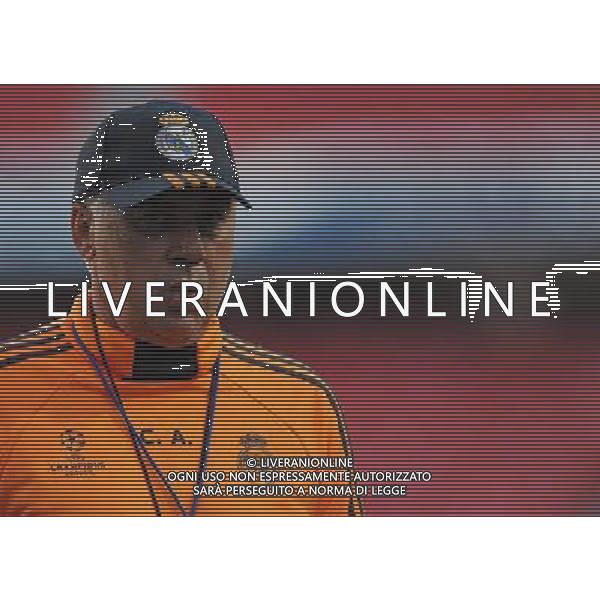 Real Madrid\'s coach Carlo Ancelotti during the UEFA Champions league Final 2014 Pre Match Training session Photographer Ian Cook/CameraSport Football - UEFA Champions league Final 2014 Pre Match Training session- Thursday 23rd May 2014 - Stadium of Light - Lisbon © CameraSport - 43 Linden Ave. Countesthorpe. Leicester. England. LE8 5PG - Tel: +44 (0) 116 277 4147 - admin@camerasport.com - www.camerasport.com ©photoshot/AGENZIA ALDO LIVERANI SAS - ITALY ONLY - EDITORIAL USE ONLY /AGENZIA ALDO LIVERANI SAS - ITALY ONLY - EDITORIAL USE ONLY