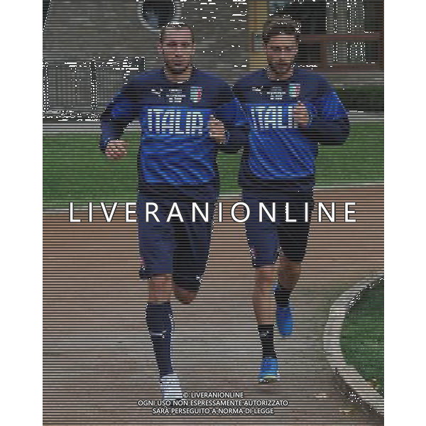 Raduno Nazionale Italiana in vista dei Mondiali di Calcio FIFA 2014 in Brasile Firenze - 27.05.2014 Allenamento Nella Foto:chiellini marchisio /Ph.Vitez-Ag. Aldo Liverani