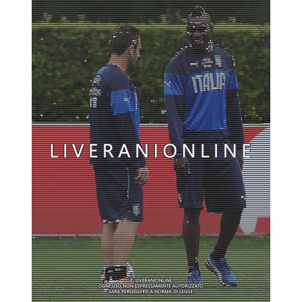 Raduno Nazionale Italiana in vista dei Mondiali di Calcio FIFA 2014 in Brasile Firenze - 27.05.2014 Allenamento Nella Foto:balotelli cassano /Ph.Vitez-Ag. Aldo Liverani