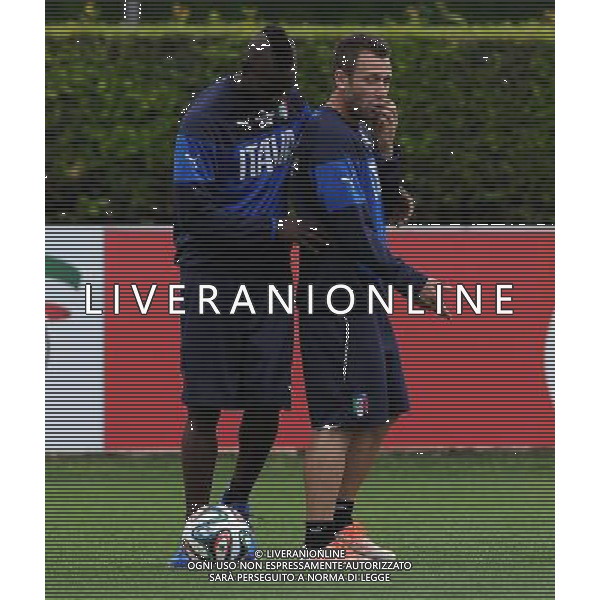 Raduno Nazionale Italiana in vista dei Mondiali di Calcio FIFA 2014 in Brasile Firenze - 27.05.2014 Allenamento Nella Foto:balotelli cassano /Ph.Vitez-Ag. Aldo Liverani