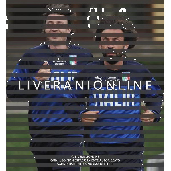 Raduno Nazionale Italiana in vista dei Mondiali di Calcio FIFA 2014 in Brasile Firenze - 27.05.2014 Allenamento Nella Foto:bonucci pirlo /Ph.Vitez-Ag. Aldo Liverani