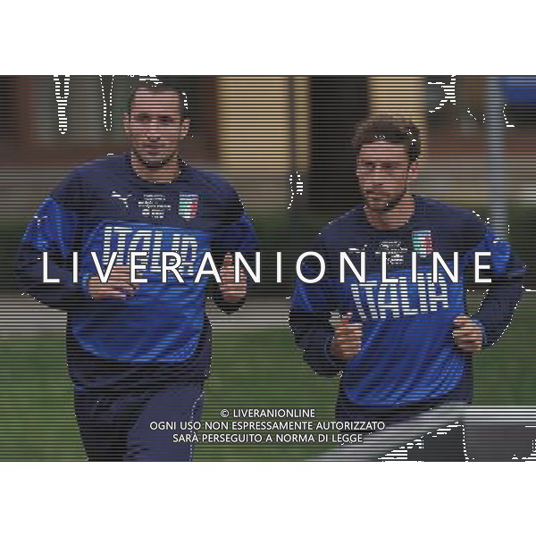 Raduno Nazionale Italiana in vista dei Mondiali di Calcio FIFA 2014 in Brasile Firenze - 27.05.2014 Allenamento Nella Foto:chiellini marchisio /Ph.Vitez-Ag. Aldo Liverani