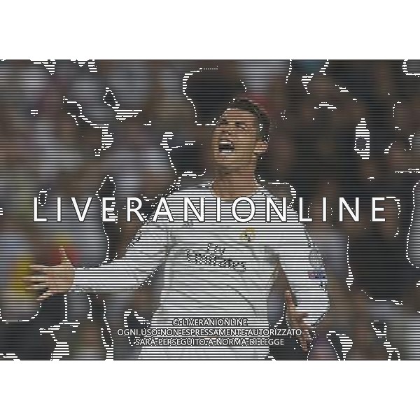 LISBON, PORTUGAL - MAY 24: Cristiano Ronaldo of Real Madrid CF reacts during the UEFA Champions League Final match between Real Madrid CF and Atletico de Madrid at Estadio da Luz on May 24, 2014 in Lisbon, Portugal. (Photo by David Aliaga/Newspix) --- Newspix.pl POLAND AND SPAIN OUT!!! AG ALDO LIVERANI SAS ONLY ITALY