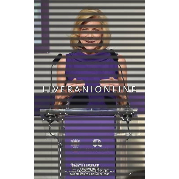 Lynn Forester de Rothschild during her address to the Inclusive capitalism conference, at the Mansion House in the City of London. ©photoshot/AGENZIA ALDO LIVERANI SAS - ITALY ONLY - Il Principe di Carlo d\'inghilterra con Lynn Forester de Rothschild e Christine Lagarde alla conferenza del capitalismo Inclusive presso la Mansion House a Londra. 