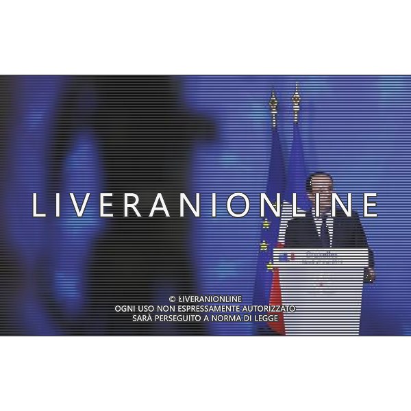 (140527) -- BRUSSELS, May 27, 2014 () -- French President Francois Hollande speaks during the press conference after the Informal Dinner of Heads of State or Government of European Union (EU) in Brussels, capital of Belgium, May 27, 2014. Leaders of the 28-member EU gathered here Tuesday for an informal dinner meeting in Brussels to evaluate the results of the European elections and the candidate of the next European Commission President. (/Zhou Lei) ©photoshot/AGENZIA ALDO LIVERANI SAS - ITALY ONLY - Vertice informale dei leader dell\'Unione Europea presso la sede a Bruxelles in Belgio, 27 maggio 2014 per discutere della nomina di nuovi leader europei dopo le elezioni e degli ultimi sviluppi in Ucraina