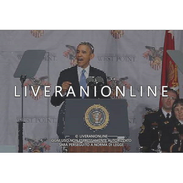 President Barack Obama attends the West Point Graduation 2014 at Michie Stadium on May 28, 2014 in West Point, New York. AG ALDO LIVERANI SAS ONLY ITALY