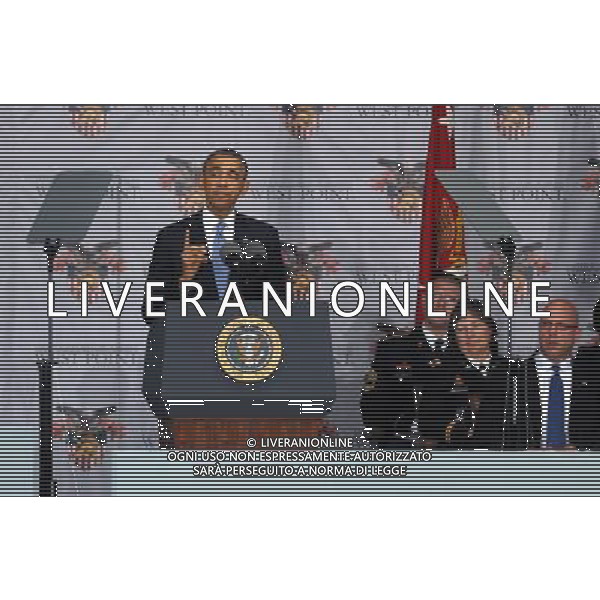 President Barack Obama attends the West Point Graduation 2014 at Michie Stadium on May 28, 2014 in West Point, New York. AG ALDO LIVERANI SAS ONLY ITALY
