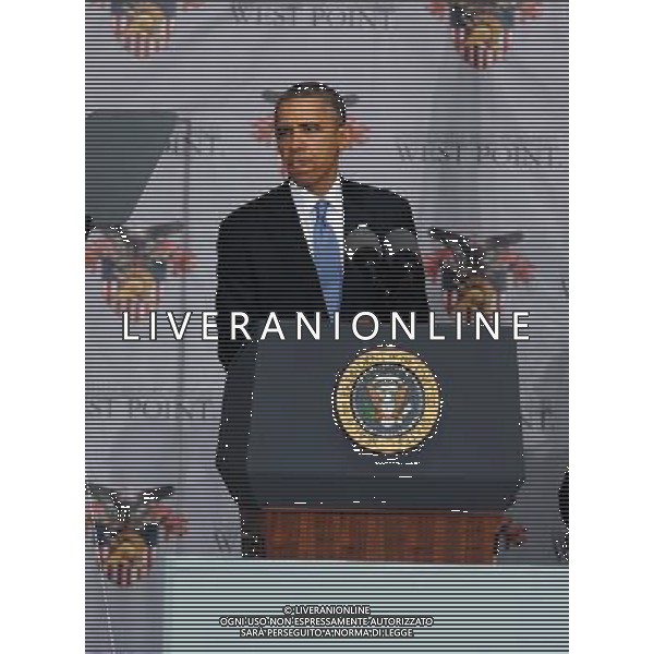 President Barack Obama attends the West Point Graduation 2014 at Michie Stadium on May 28, 2014 in West Point, New York. AG ALDO LIVERANI SAS ONLY ITALY