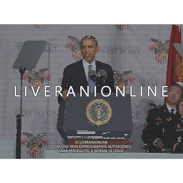 President Barack Obama attends the West Point Graduation 2014 at Michie Stadium on May 28, 2014 in West Point, New York. AG ALDO LIVERANI SAS ONLY ITALY