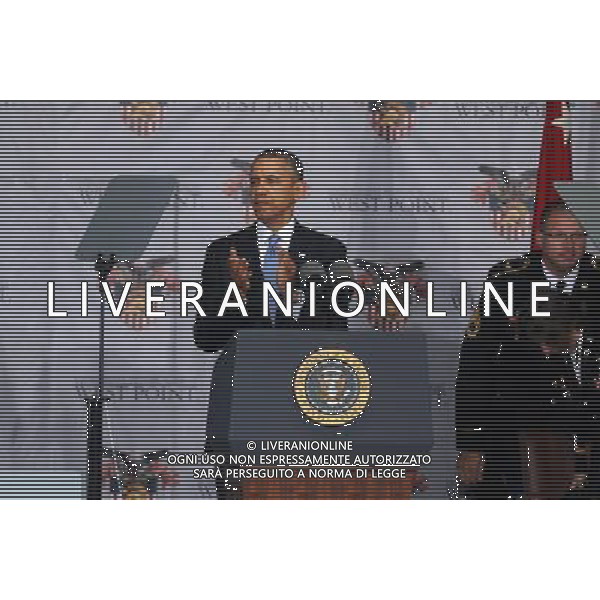 President Barack Obama attends the West Point Graduation 2014 at Michie Stadium on May 28, 2014 in West Point, New York. AG ALDO LIVERANI SAS ONLY ITALY