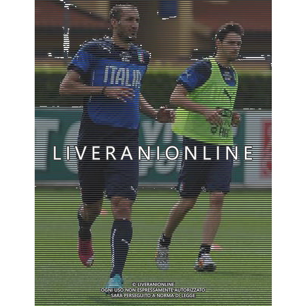 Raduno Nazionale Italiana in vista dei Mondiali di Calcio FIFA 2014 in Brasile Firenze - 30.05.2014 Allenamento Nella Foto:chiellini de sciglio /Ph.Vitez-Ag. Aldo Liverani