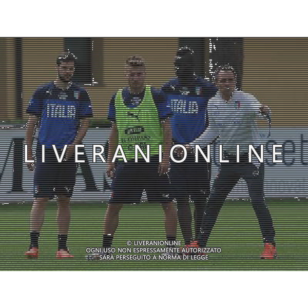 Raduno Nazionale Italiana in vista dei Mondiali di Calcio FIFA 2014 in Brasile Firenze - 30.05.2014 Allenamento Nella Foto:prandelli balotelli destro immobile /Ph.Vitez-Ag. Aldo Liverani
