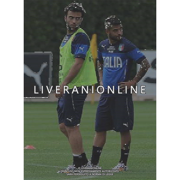 Raduno Nazionale Italiana in vista dei Mondiali di Calcio FIFA 2014 in Brasile Firenze - 30.05.2014 Allenamento Nella Foto:rossi giuseppe e insigne lorenzo /Ph.Vitez-Ag. Aldo Liverani