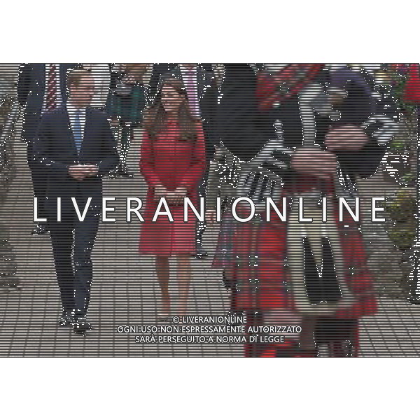 The Duke and Duchess of Cambridge during a tour of The Famous Grouse Distillery in Crieff, Scotland. William and Kate, known as the Earl and Countess of Strathearn north of the border, are touring the Strathearn area in the heart of Scotland. AG ALDO LIVERANI SAS ONLY ITALY
