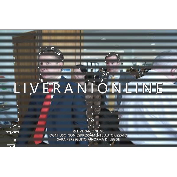 (140530) -- BERLIN, May 30, 2014 () -- Alexey Miller (L), CEO of the Russian natural gas supplier Gazprom, arrives for a press conference after a trilateral talks in Berlin, Germany, May 30, 2014. Representatives from the European Union (EU), Russia and Ukraine met here on Friday for a new round of trilateral talks in a bid to settle the ongoing gas dispute between Russia and Ukraine, days before a deadline set by Russia to cut the flow of gas if Ukraine does not pay unpaid bills. (/Zhang Fan) ©PHOTOSHOT/Agenzia Aldo Liverani sas - ITALY ONLY - EDITORIAL USE ONLY - Rappresentanti dell\'Unione europea (UE), Russia e Ucraina in conferenza stampa dopo i colloqui trilaterali a Berlino, Germania, 30 mag 2014 .