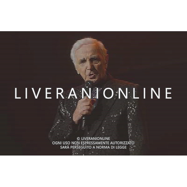 French-Armenian singer Charles Aznavour (born Shahnour Varinag Aznavourian) perfoms on his farewell tour at Royal Albert Hall, London, England, UK on Sunday 1st June 2014 in celebration of his 90th birthday. Â©PHOTOSHOT/Agenzia Aldo Liverani sas - ITALY ONLY - EDITORIAL USE ONLY