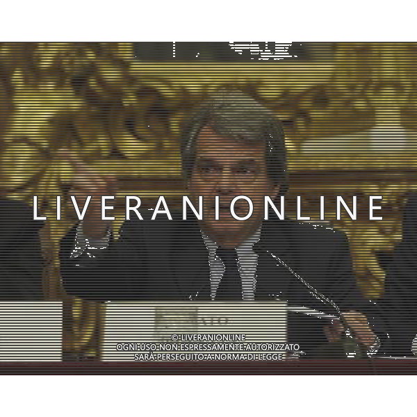 Conferenza stampa congiunta di Matteo Salvini e Giovanni Toti con Renato Brunetta e Paolo Romani rispettivamente capigruppo di Camera e Senato, per sostenere i referendum leghisti per la raccolta firme a Montecitorio Roma 29 maggio 2014 ©Corradetti/Agenzia Aldo Liverani sas