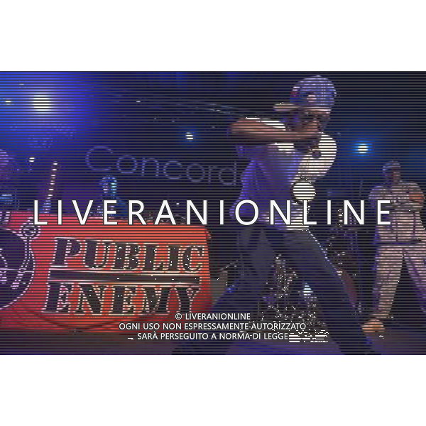 Public Enemy performs at Concorde 2 Brighton on 03 June 2014. Pictured: Chuck D (born Carlton Douglas Ridenhour) Flavor Flav (born William Jonathan Drayton, Jr.) AG ALDO LIVERANI SAS ONLY ITALY