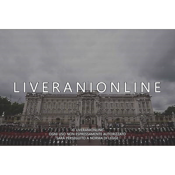 A Guard of Honour lines up in formation outside Buckingham Palace on June 4, 2014 in London, England. Queen Elizabeth II is to unveil government\'s legislative programme in a speech delivered to Members of Parliament and Peers in The House of Lords during the annual state opening of the British parliament. AG ALDO LIVERANI SAS ONLY ITALY