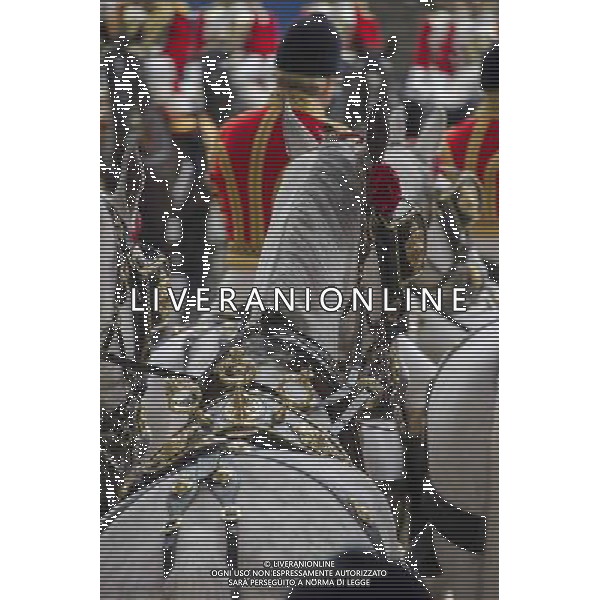 HM Queen Elizabeth II and Prince Phillip, Duke of Edinburgh attend the State Opening of Parliament that marks the commencement of a session of the Parliament of the United Kingdom. London AG ALDO LIVERANI SAS ONLY ITALY