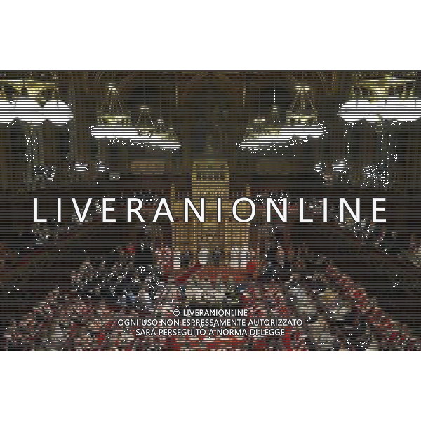 Britain\'s Queen Elizabeth II delivers a speech during the State Opening of Parliament in London on June 04, 2014. AG ALDO LIVERANI SAS ONLY ITALY