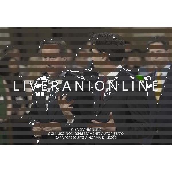  Date: 04/06/14 Pictured: Prime Minster David Cameron and Labour party leader Ed Miliband Caption: Mp\'s walk through the Central Lobby in the houses of Parliament in London today for the State Opening of Parliament which takes place on the first day of a new parliamentary session. The Queen makes a Speech setting out the Government\'s agenda for the year ahead. AG ALDO LIVERANI SAS ONLY ITALY