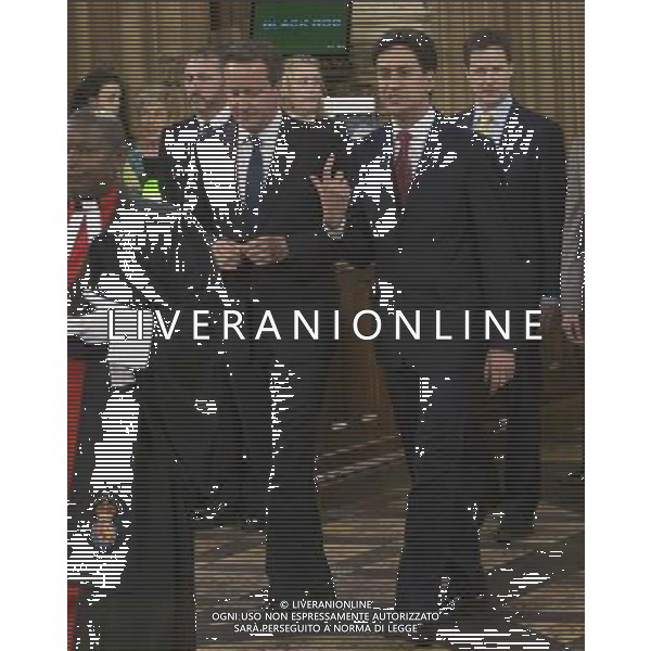  Date: 04/06/14 Pictured: Prime Minster David Cameron and Labour party leader Ed Miliband Caption: Mp\'s walk through the Central Lobby in the houses of Parliament in London today for the State Opening of Parliament which takes place on the first day of a new parliamentary session. The Queen makes a Speech setting out the Government\'s agenda for the year ahead. AG ALDO LIVERANI SAS ONLY ITALY