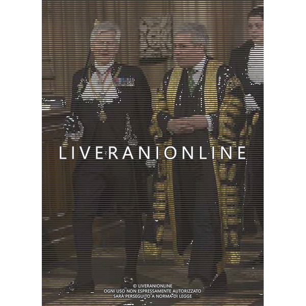  Date: 04/06/14 Pictured: Black Rod and John Bercow (right) Caption: Mp\'s walk through the Central Lobby in the houses of Parliament in London today for the State Opening of Parliament which takes place on the first day of a new parliamentary session. The Queen makes a Speech setting out the Government\'s agenda for the year ahead. AG ALDO LIVERANI SAS ONLY ITALY