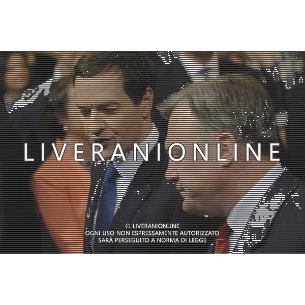 George Osborne and Ed Balls walk through the Members Lobby at the State Opening of Parliament, Palace of Westminster, London, UK. 04/06/2014. AG ALDO LIVERANI SAS ONLY ITALY
