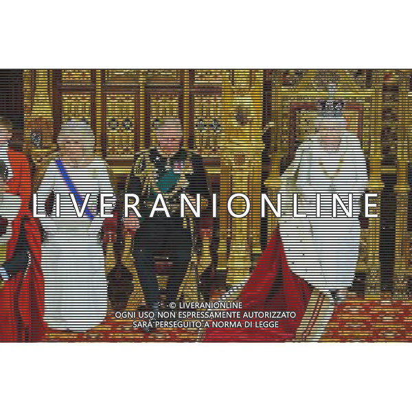 04/06/2014 Camilla Parker Bowles Duchess of Cornwall Prince Charles Prince of Wales and Queen Elizabeth II State Opening Of Parliament 2014 at Westminster Abbey in London AG ALDO LIVERANI SAS ONLY ITALY