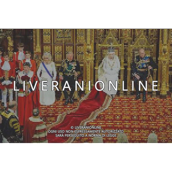 04/06/2014 Camilla Parker Bowles Duchess of Cornwall Prince Charles Prince of Wales Queen Elizabeth II and Prince Philip Duke of Edinburgh State Opening Of Parliament 2014 at Westminster Abbey in London AG ALDO LIVERANI SAS ONLY ITALY
